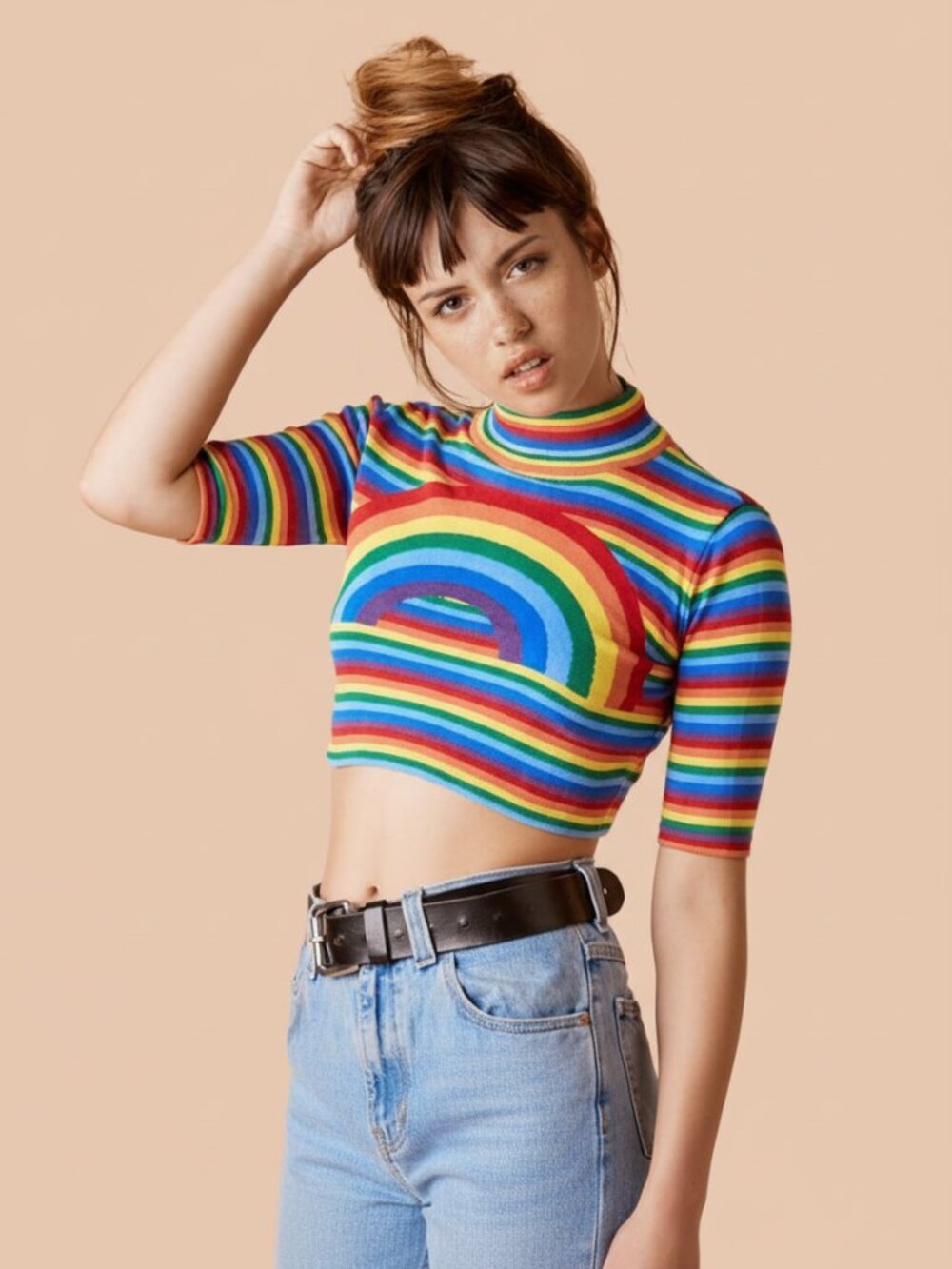 UNIF OTR Over the Rainbow stretchy iconic crop top XS